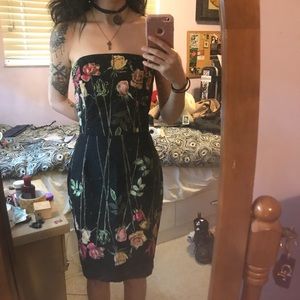 Betsey Johnson Strapless Dead Rose Dress